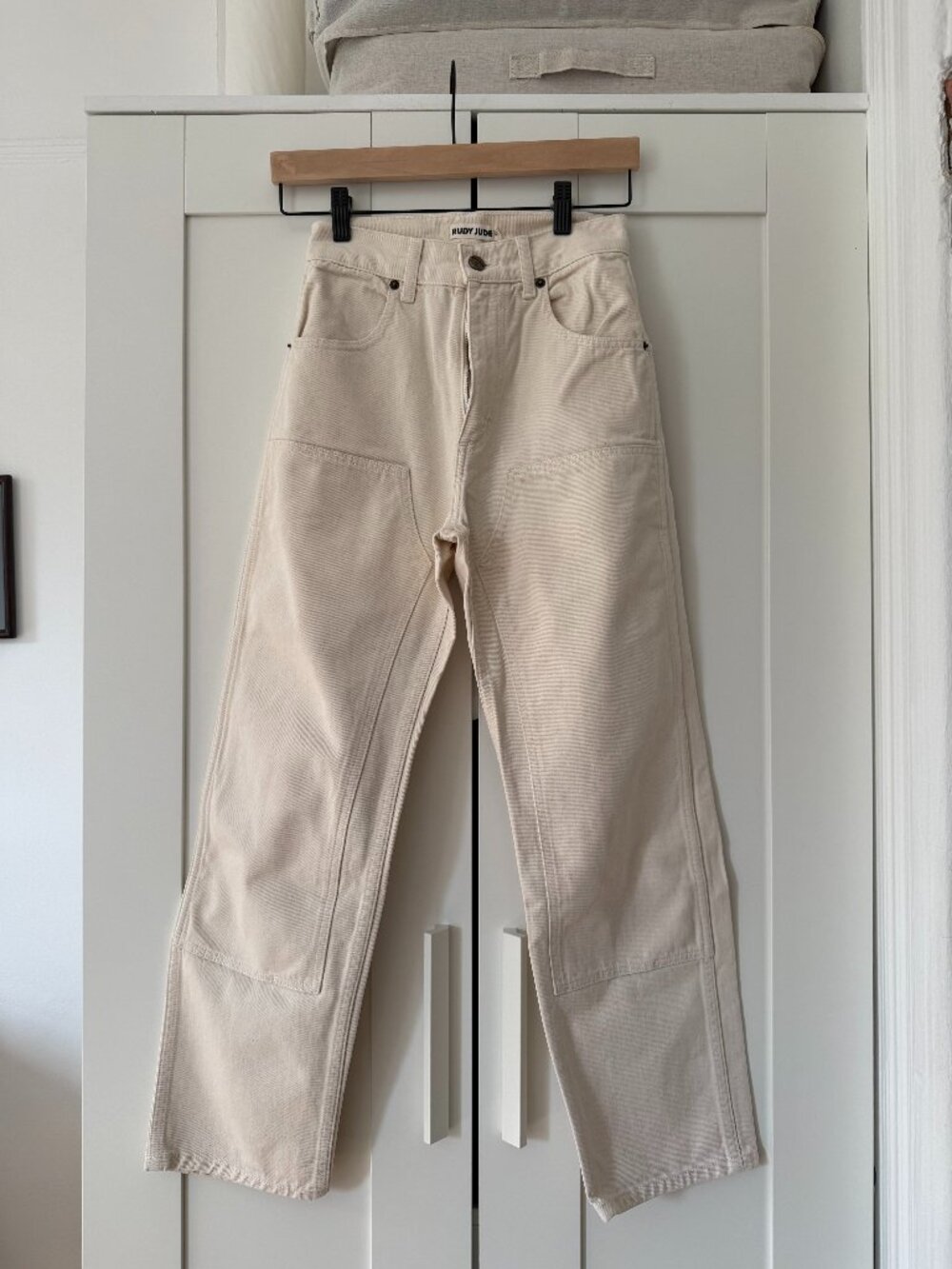 Rudy Jude Utility Jeans Natural Cream Double Knee Size 0